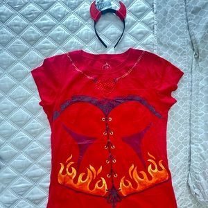 Halloween Devil T-Shirt with headpiece!